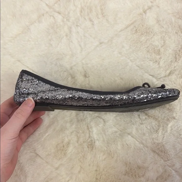 Women’s Flats, Tory Burch, Size 10, Gray & Silver, Sequins - Picture 4 of 6